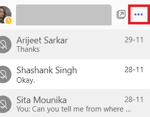 click on the three dots in the chat to open More options
