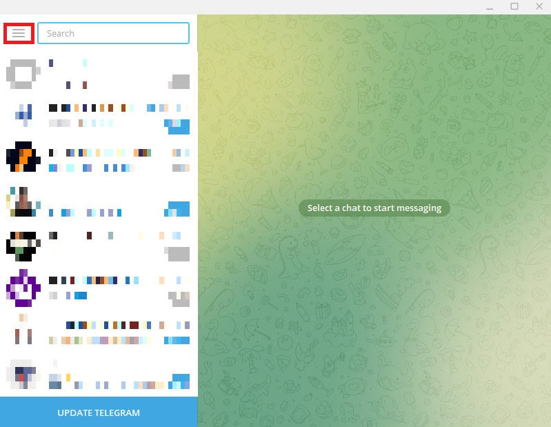 Click on the three-line icon