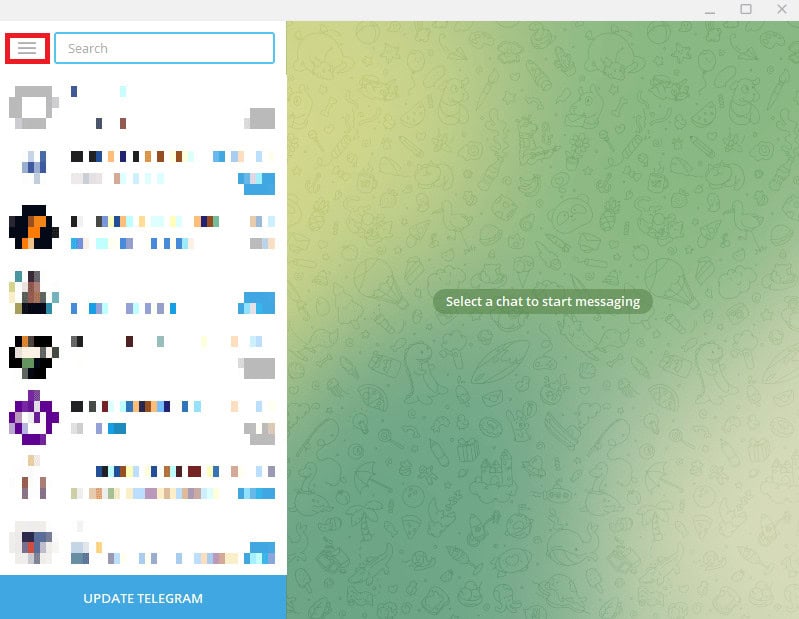 Click on the three-line icon