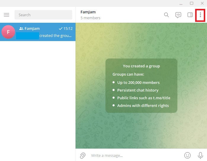 Click on the three vertical dots icon. How to Add Members in Telegram Group