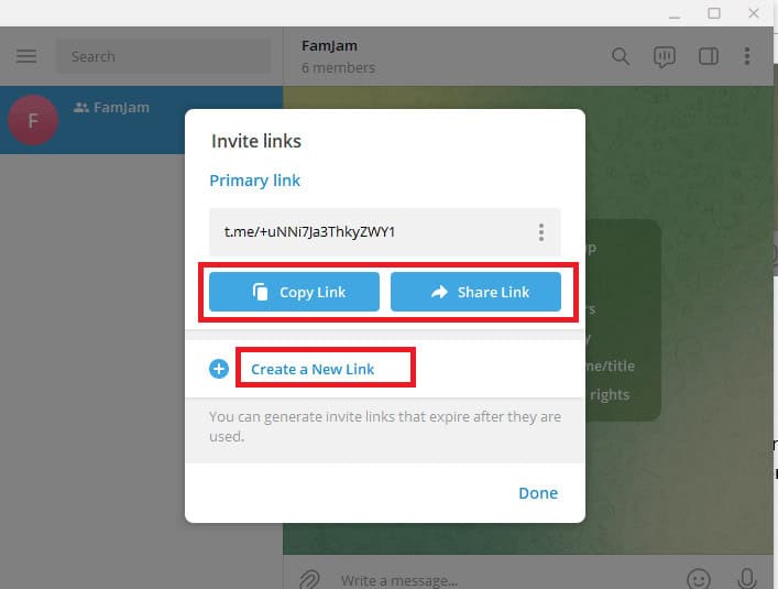 Copy and share the link accordingly or create a new link if required