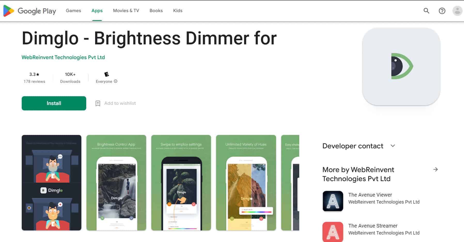 dimglo playstore | brighter screen app for reducing screen brightness