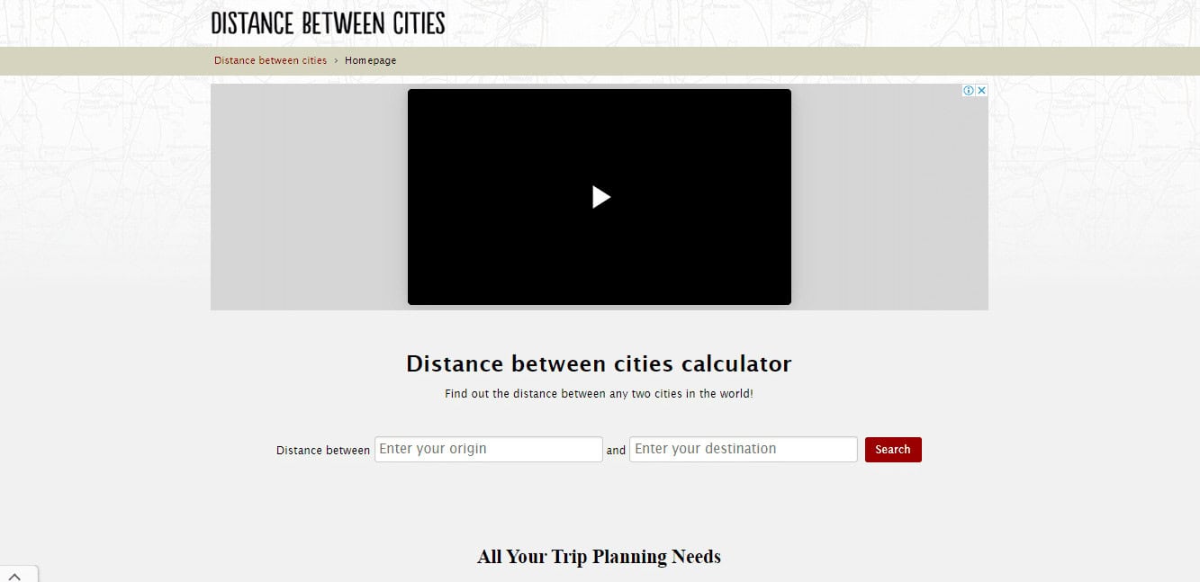 Distance Between Cities
