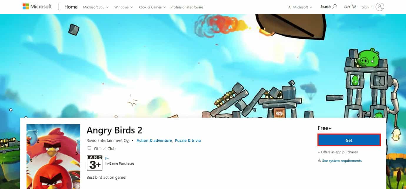 download page of angry birds 2 
