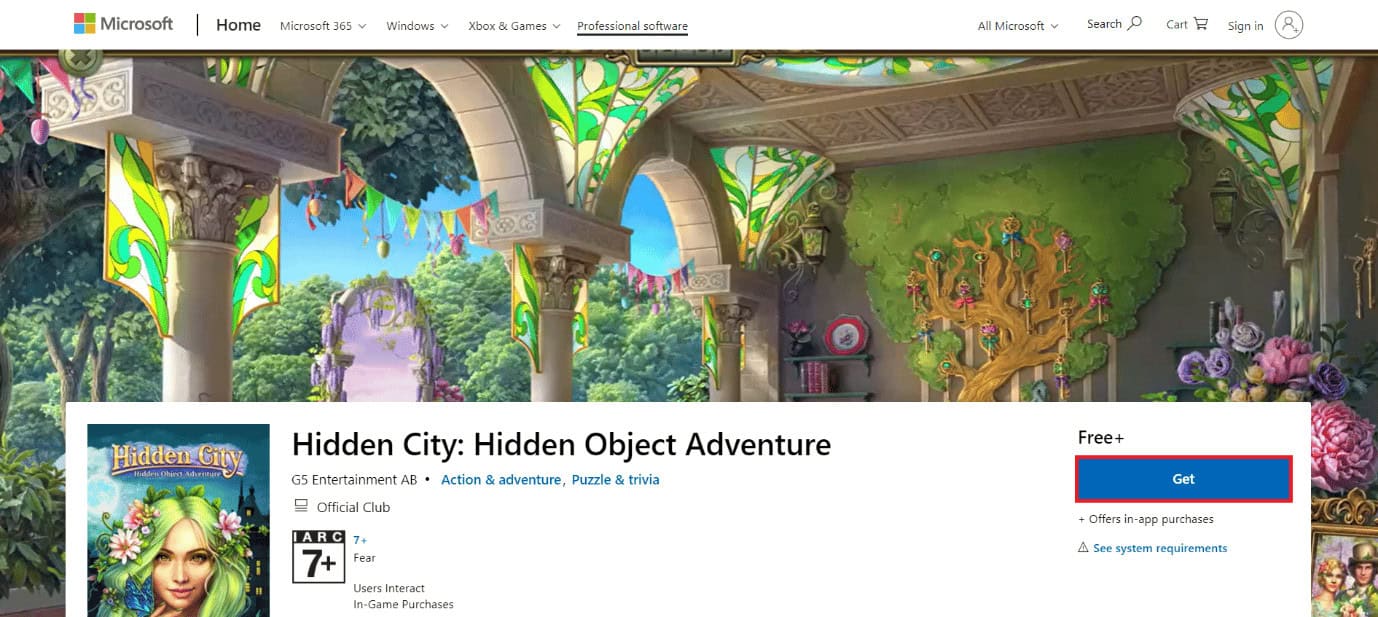 download page of Hidden City: Hidden Object Adventure