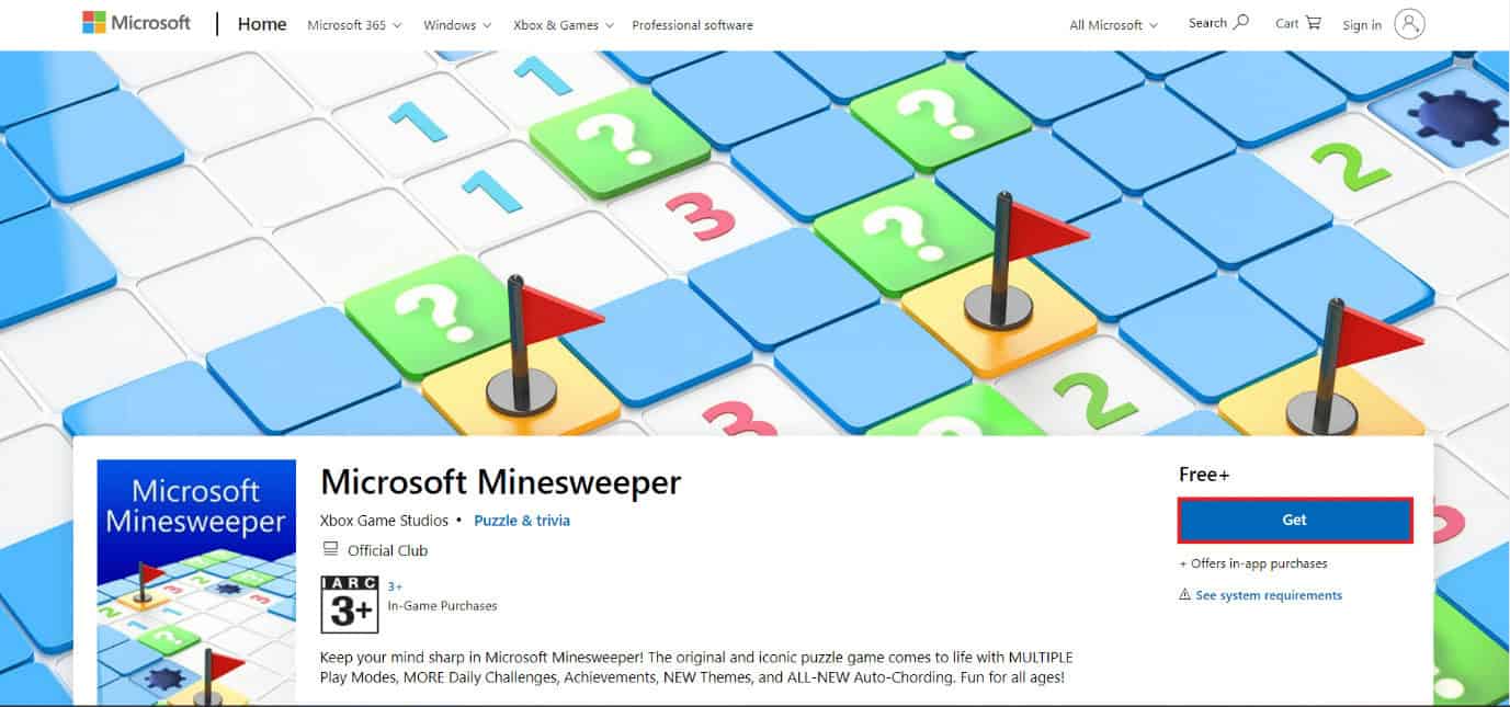 download page of microsoft minesweeper. 50 Best Free Games for Windows 10 to Download