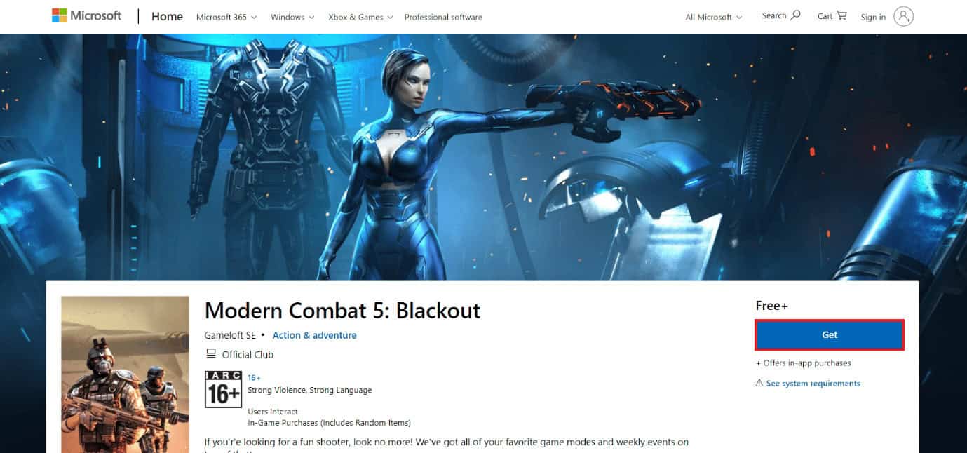 download page of modern combat 5. 50 Best Free Games for Windows 10 to Download