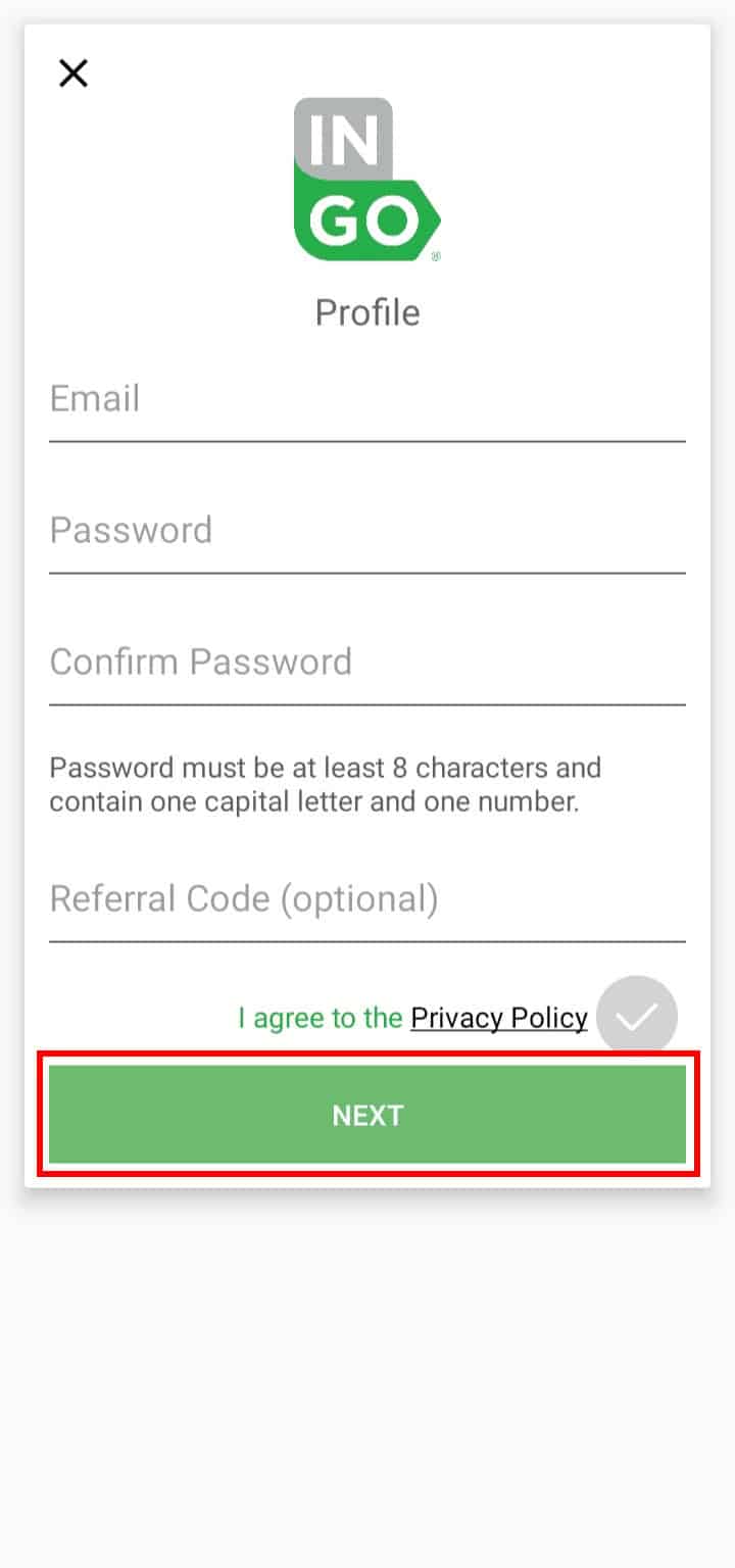Enter your email, and password, and tap on the NEXT button.