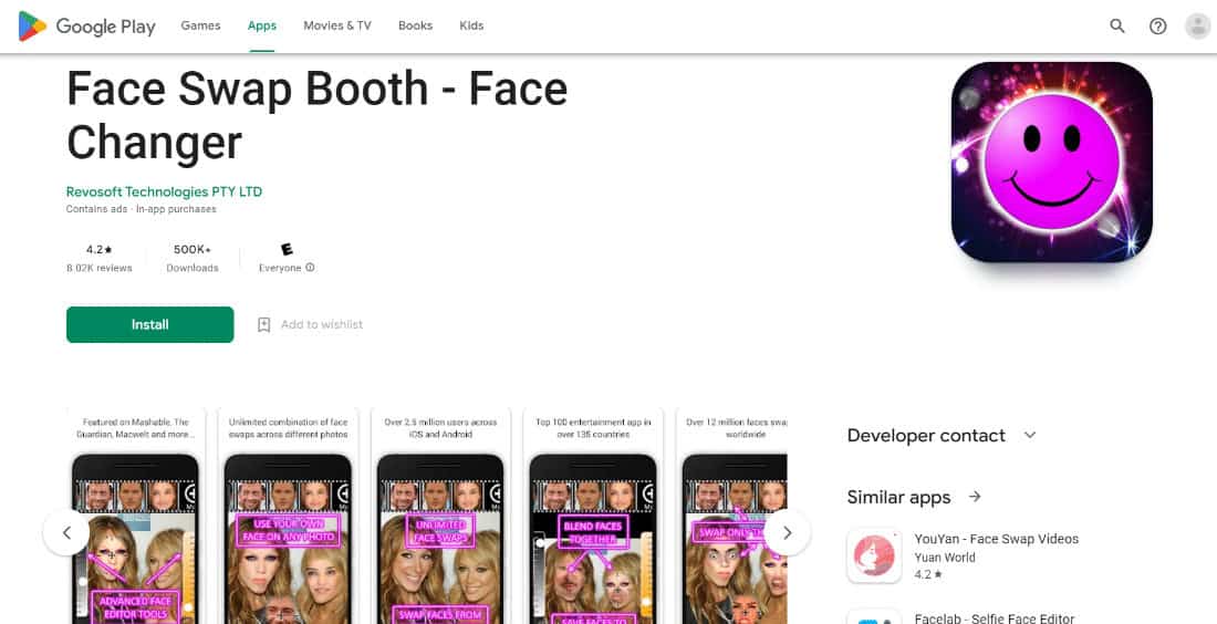 face swap booth playstore 