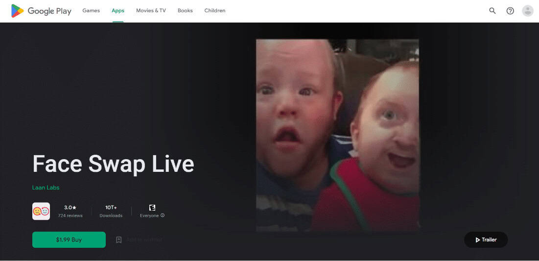 face swap live playstore 