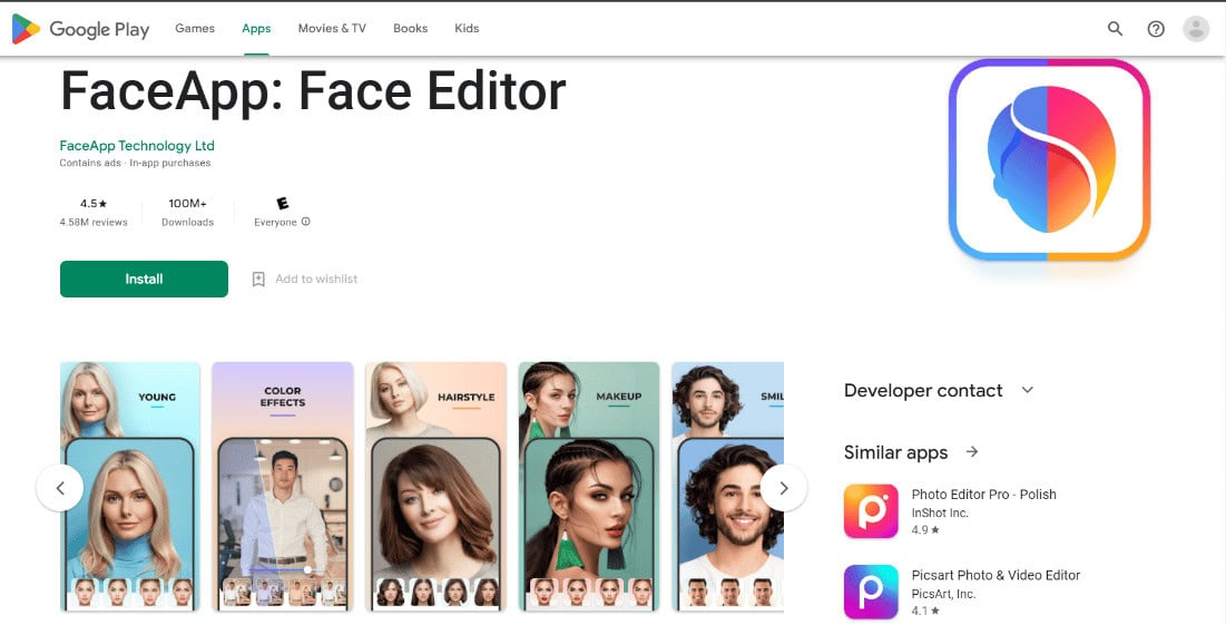 faceapp playstore 