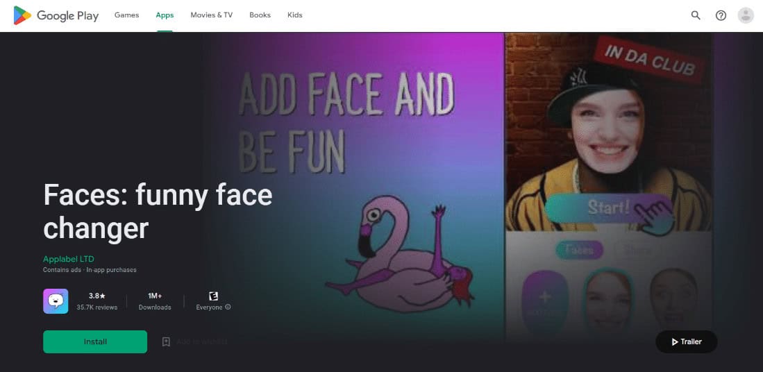 faces funny face changer playstore 