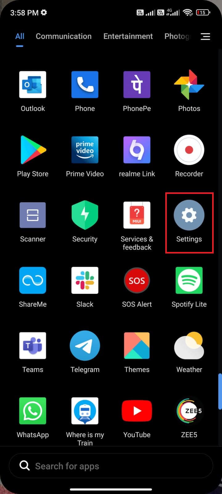 Go to the Settings app 