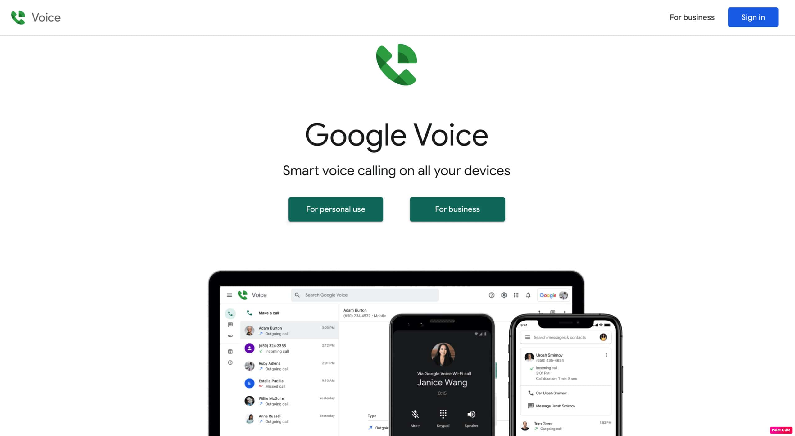 google voice homepage