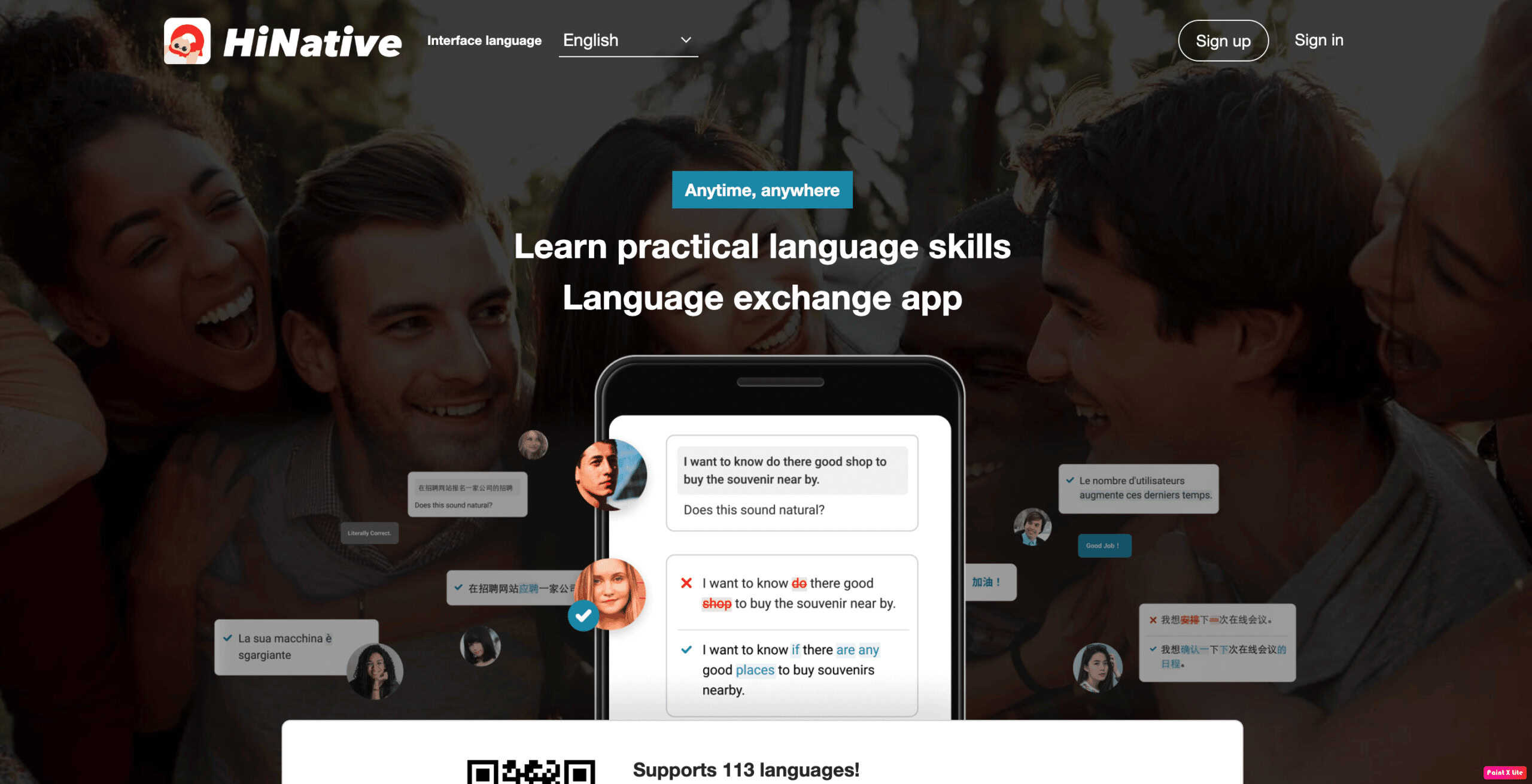 hinative homepage. 31 Best Free Language Learning Apps for iOS