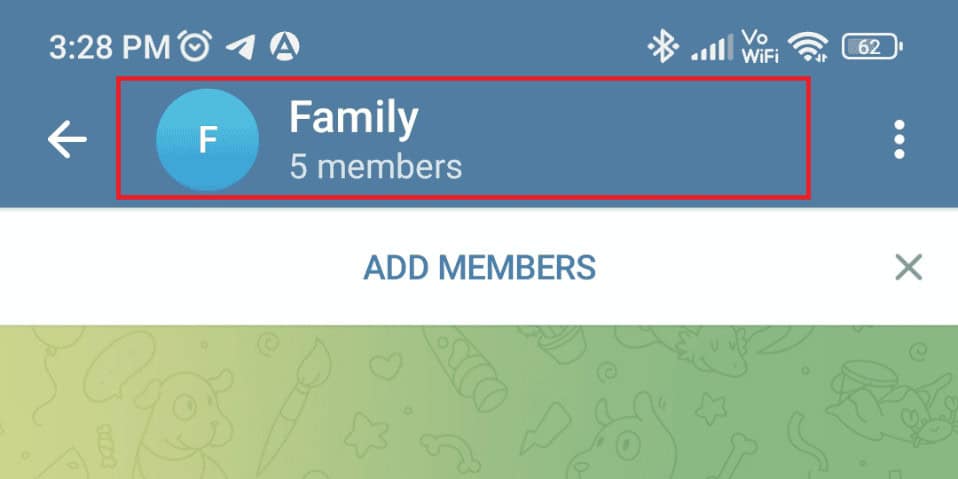 If it is an old group, then tap on the group name at the top of the screen