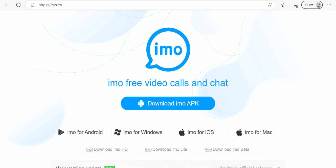 imo web page