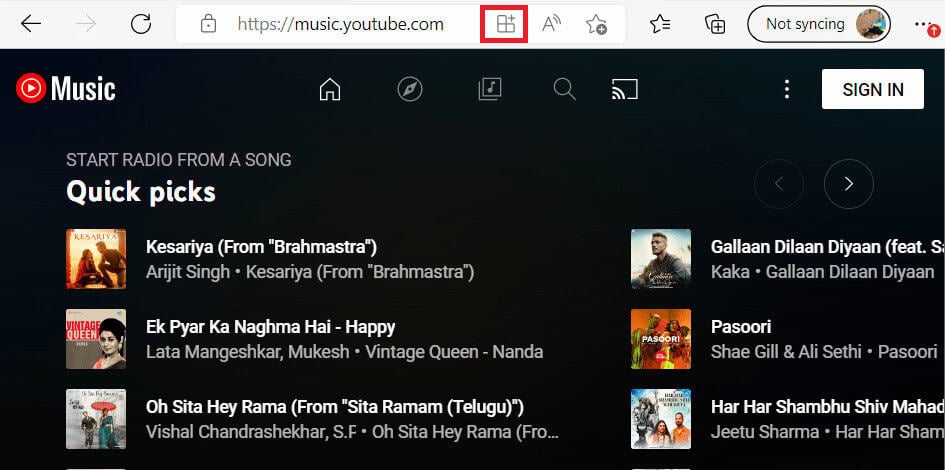 In the top right corner, click the installation box icon 