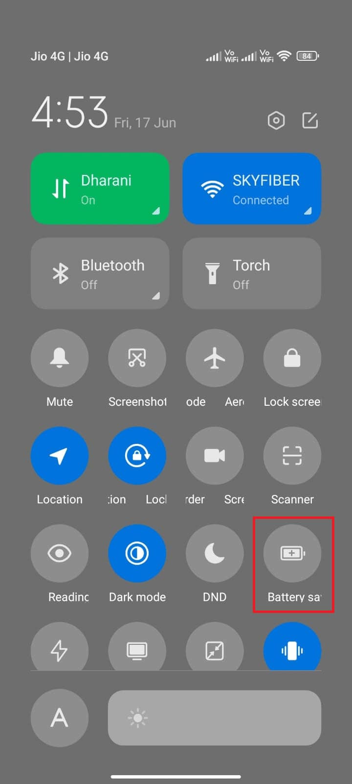 Now, check if the Battery saver setting is turned off. If it is turned on, tap on it to turn it off.