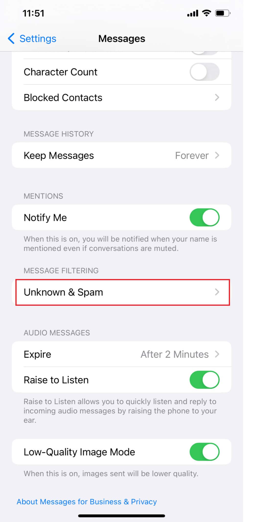 Now scroll down and tap Unknown & Spam | iOS 15 notification sound not working