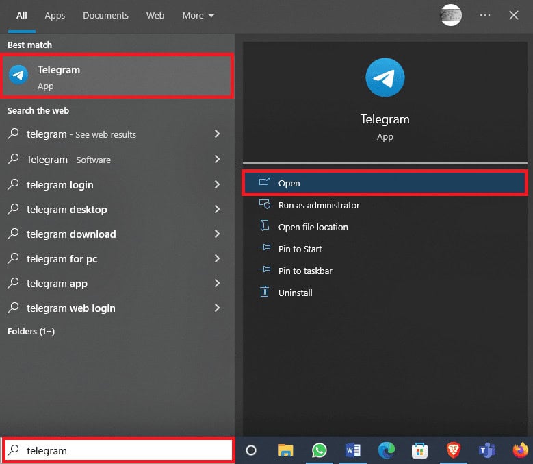 Open Telegram from the Start Menu. How to Add, Change and Delete Telegram Profile Picture