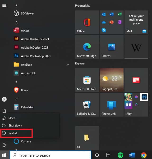 Restart PC