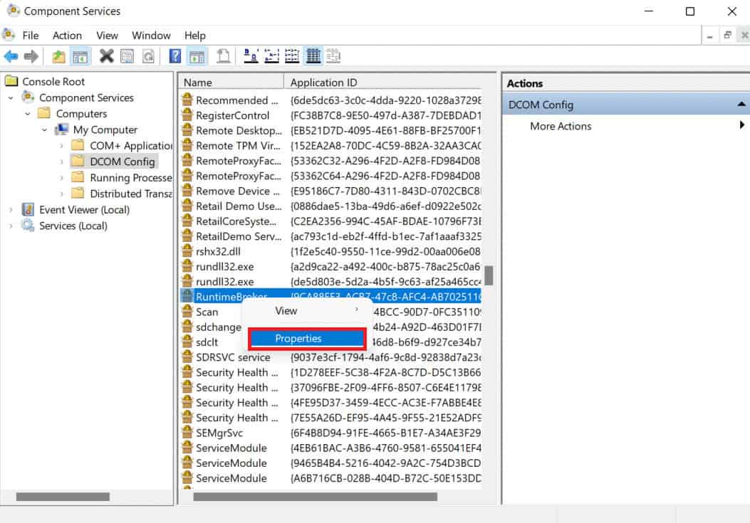 Right-click on APPID name and select Properties. Fix The Application-Specific Permission Settings 10016 Error