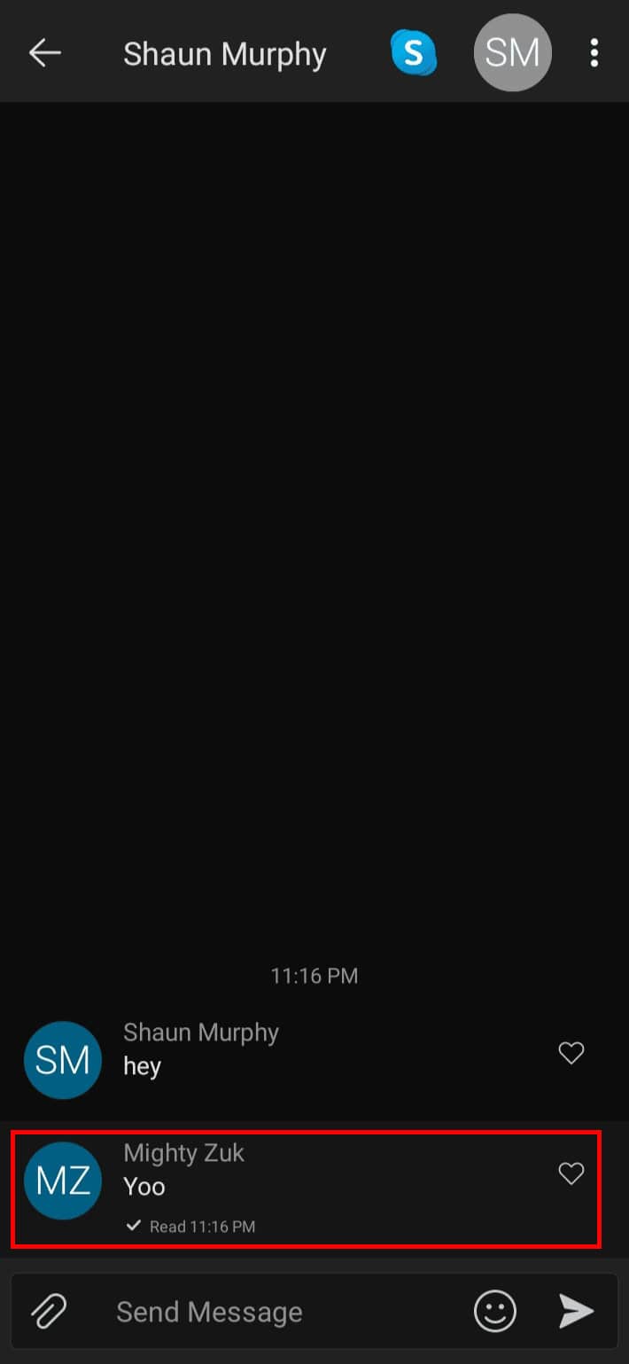 Search for a message, once found tap and hold the message until the options appear.
