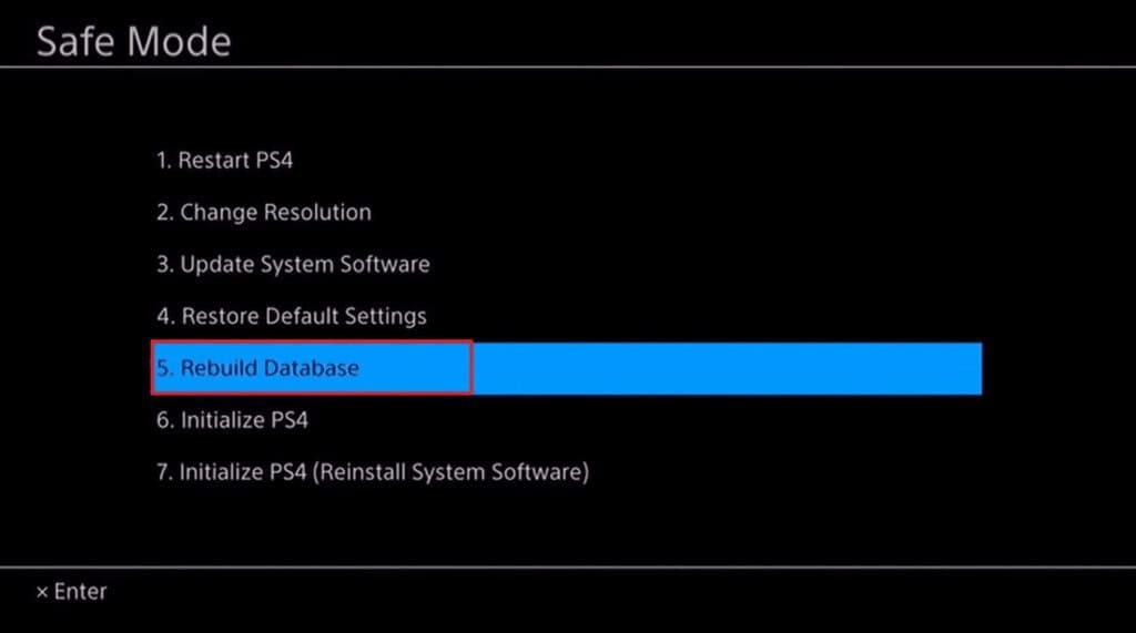Select Rebuild Database