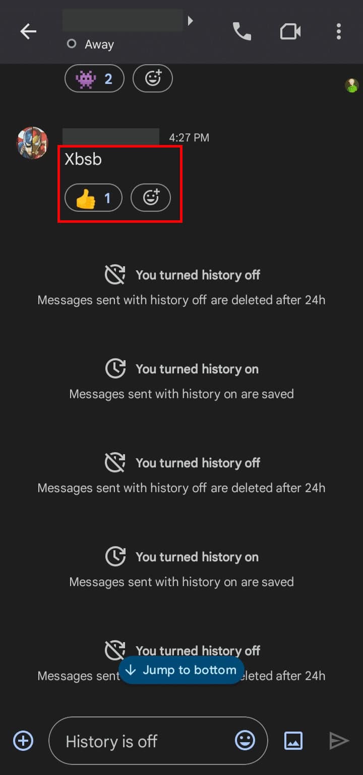 Select the message you’ve sent then tap and hold the message.