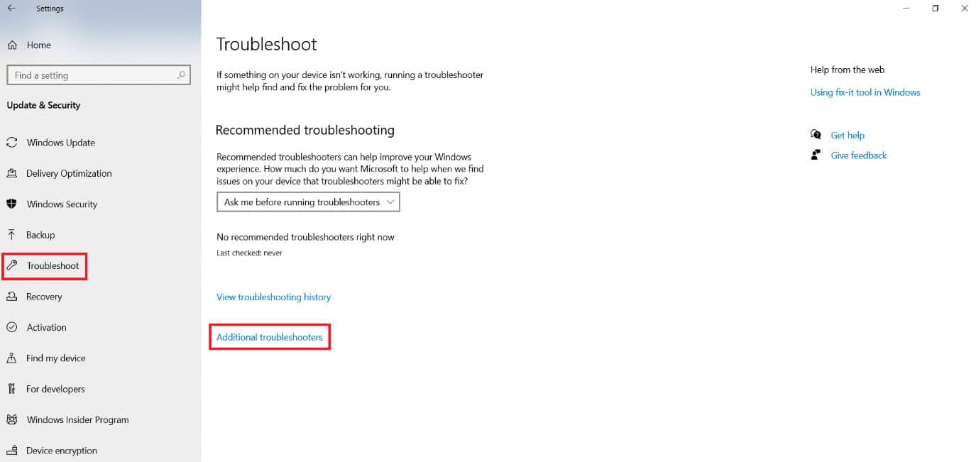 Select Troubleshoot from the left panel and click on Additional troubleshooters - How to Type Backwards in Keyboard?7