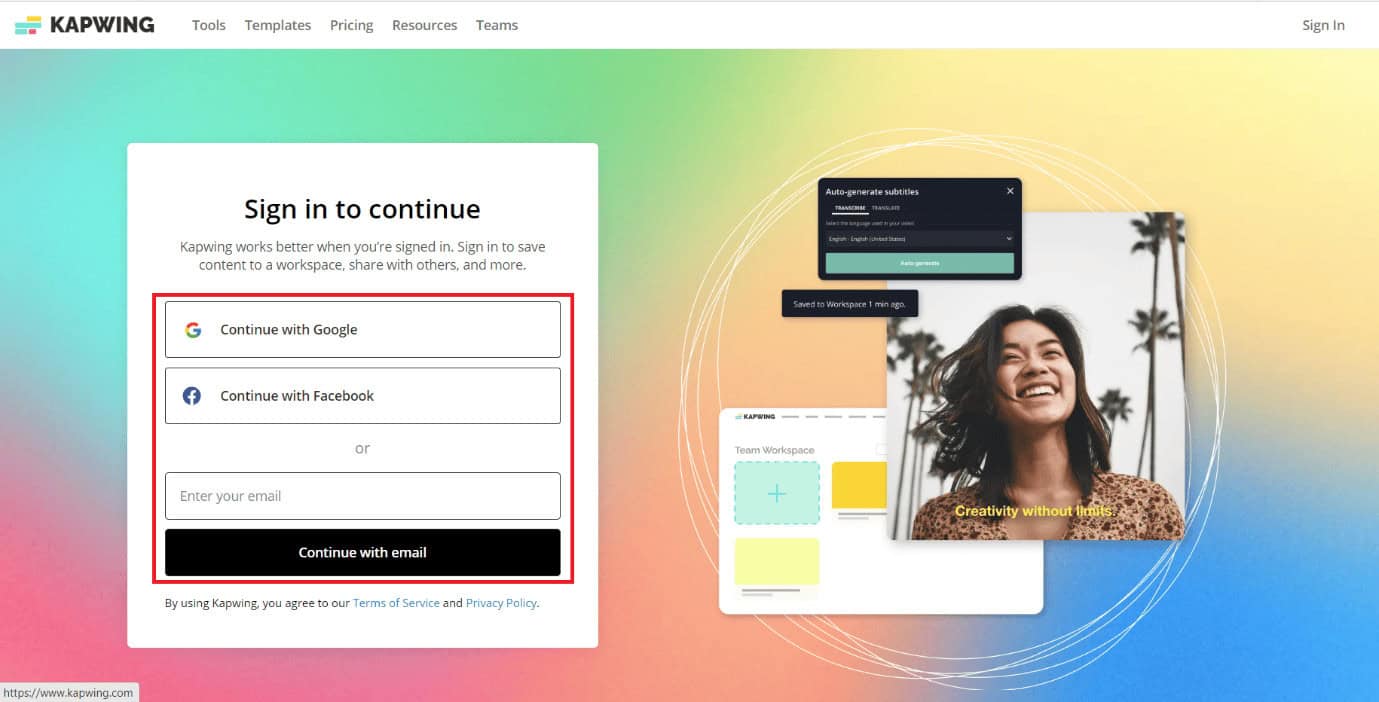 Sign in using your Google account or E-mail address. 