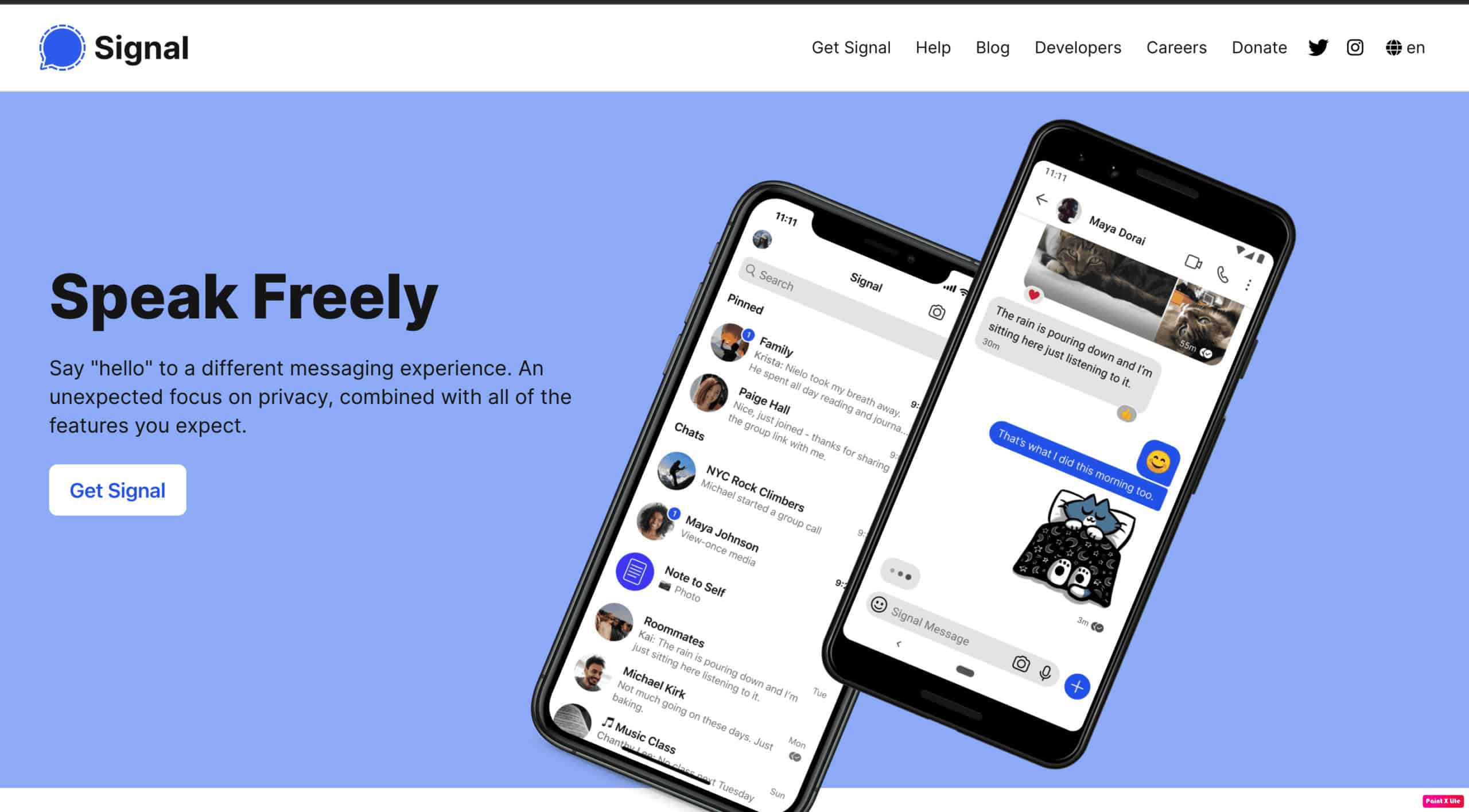 signal homepage | best free WiFi calling app for iPhone