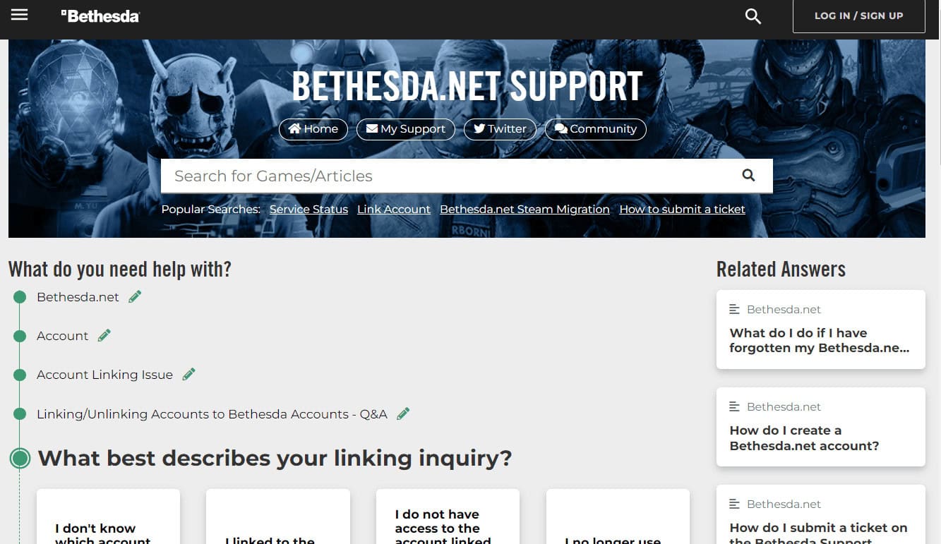 submit a ticket to Bethesda