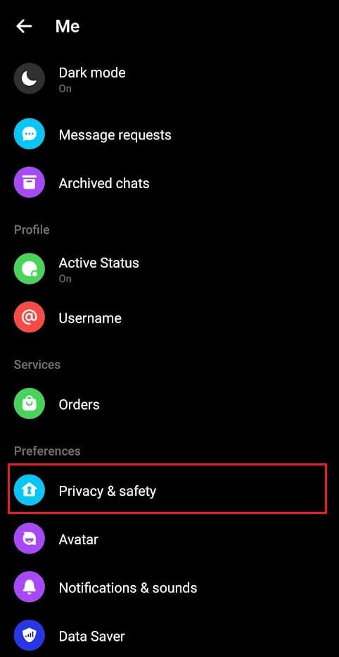 tap on Privacy & safety