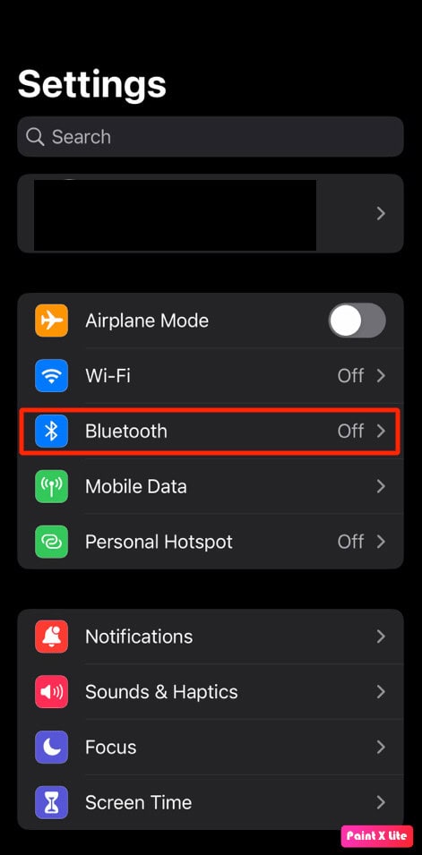 tap on bluetooth option