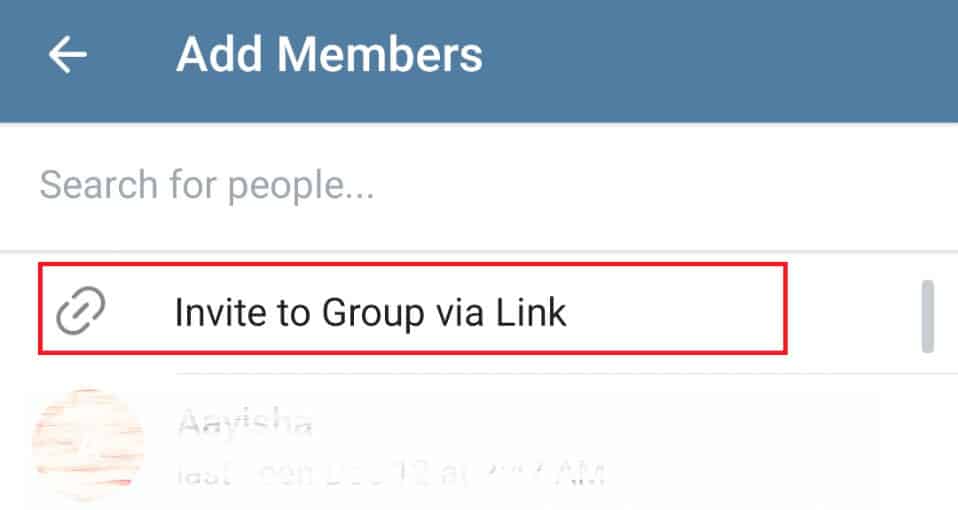 Tap on Invite to Group via Link