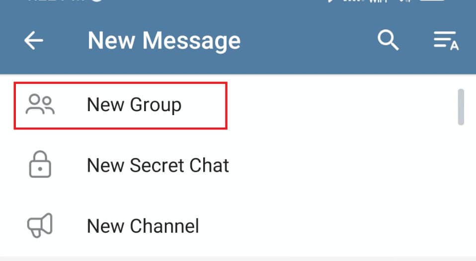 Tap on New Group