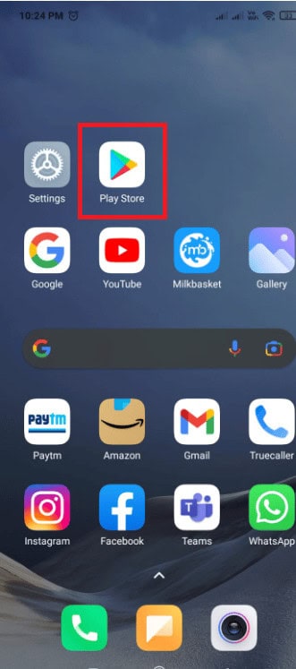 Tap on Play Store