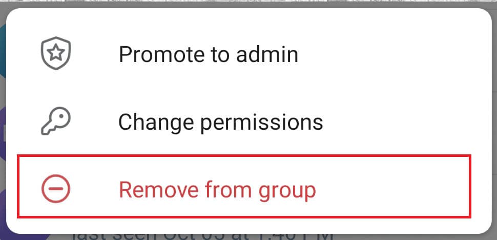 Tap on Remove from group