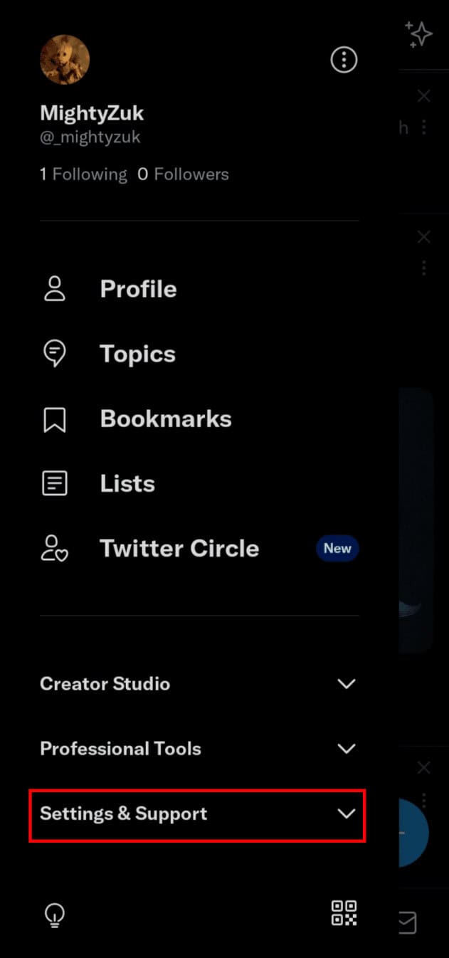 Tap on Settings and Support from the panel.