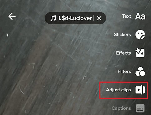 tap on the Adjust clips option