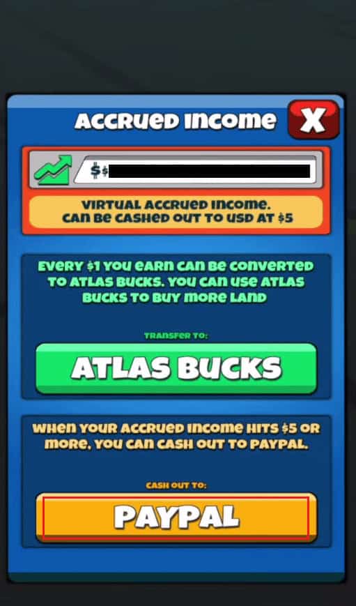 tap on the PAYPAL option