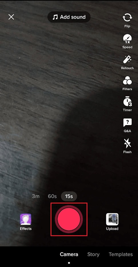 tap on the Record button and record the video | 