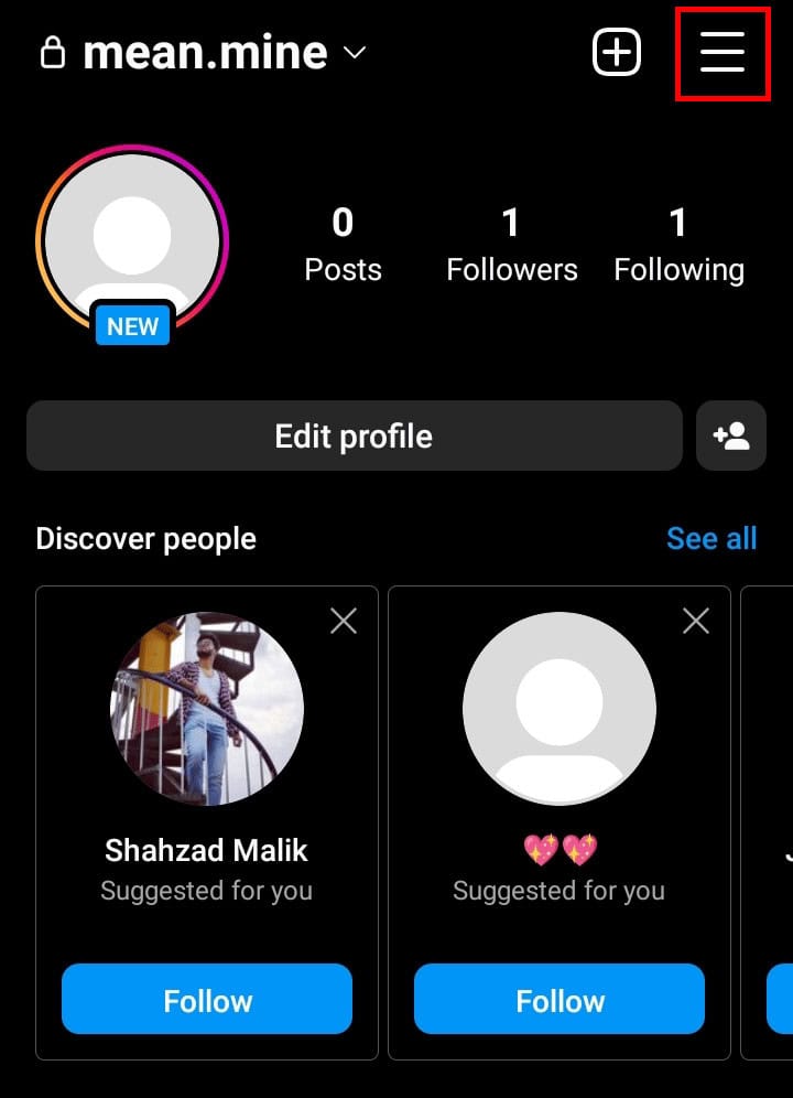Tap on the Hamburger menu icon at the top right corner of the screen.