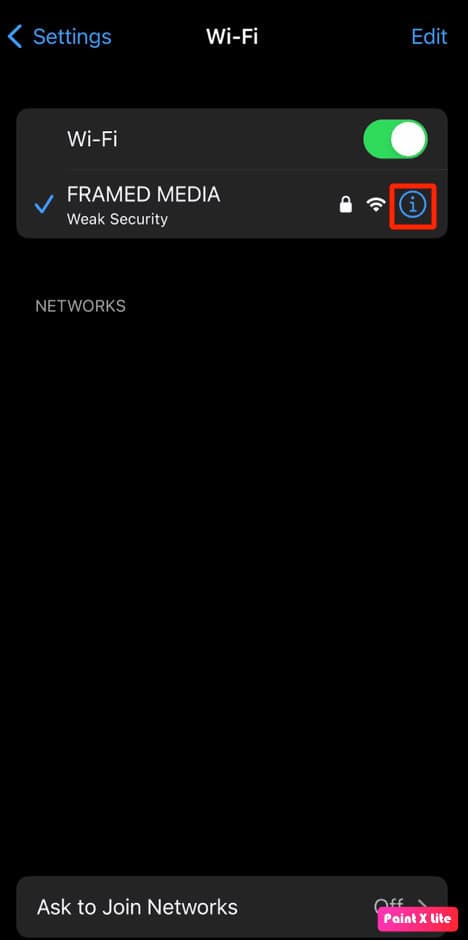 tap on the info icon