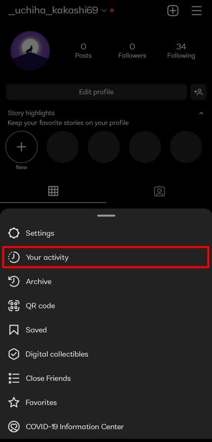 Tap on Your activity.