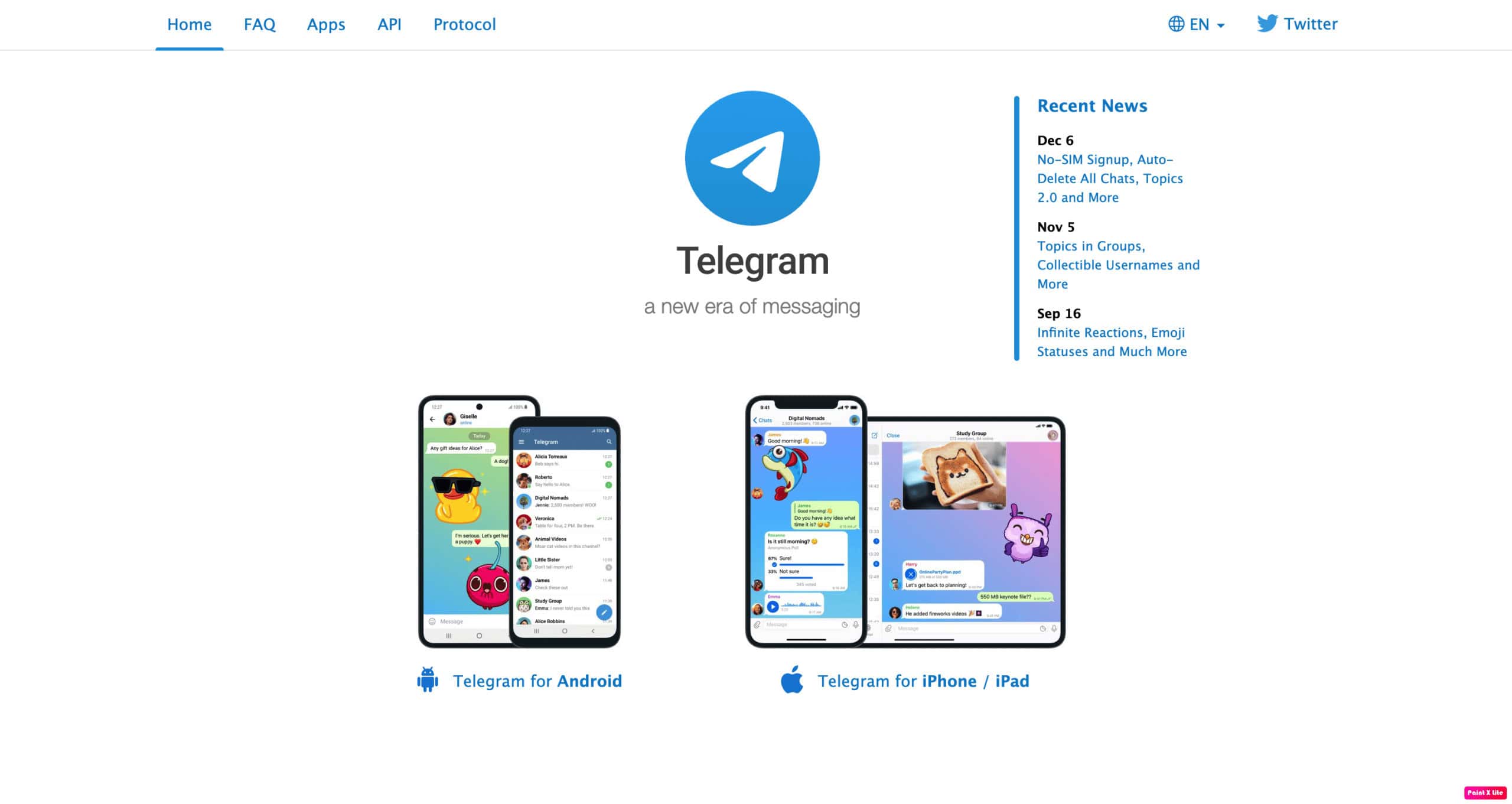 telegram homepage