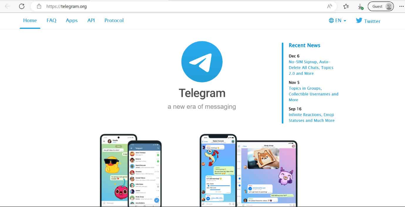 telegram web page