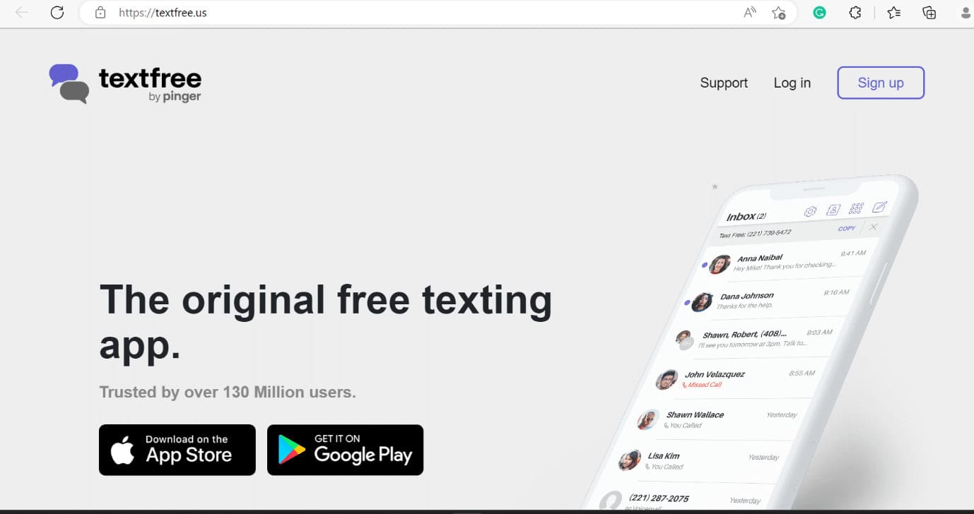 textfree web page | best free WiFi calling app for Android